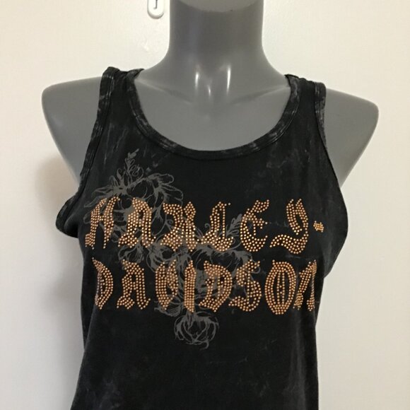 NWT Harley Davidson Slash Back Tank Top With Bedazzled Logo Size S - Picture 2 of 14